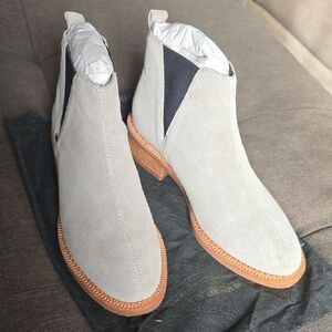 Gray Suede Chelsea Boots